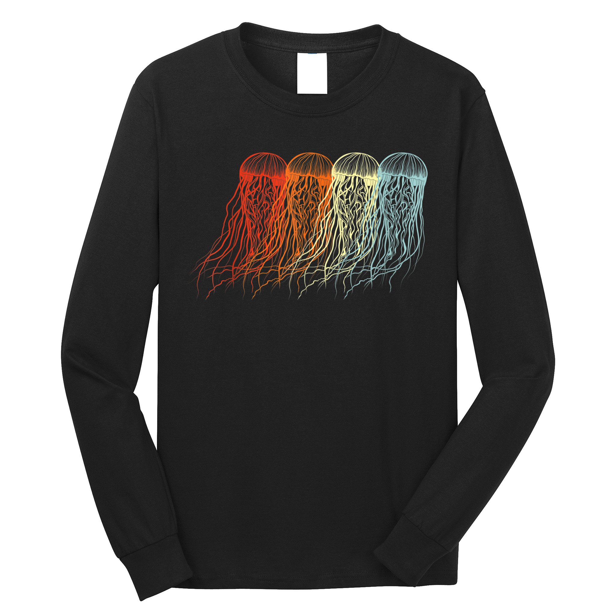 Retro Jellyfish 70s Ocean Sea Beach Animals Jelly Long Sleeve Shirt