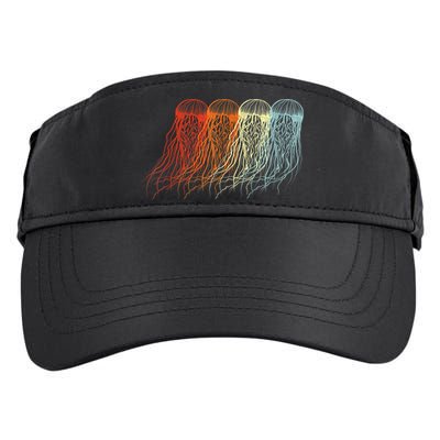 Retro Jellyfish 70s Ocean Sea Beach Animals Jelly Adult Drive Performance Visor