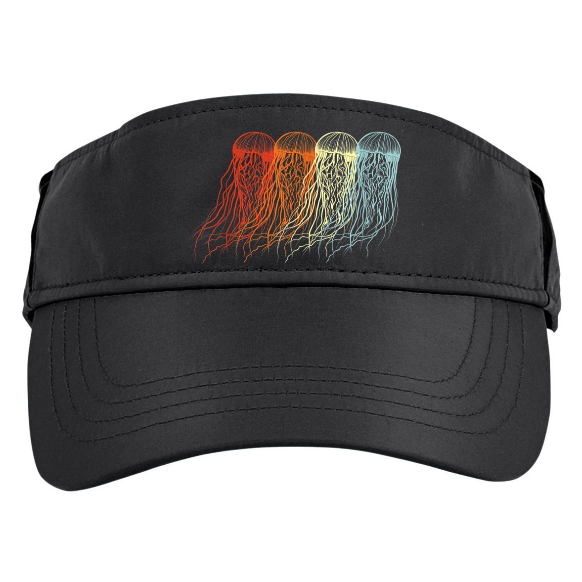 Retro Jellyfish 70s Ocean Sea Beach Animals Jelly Adult Drive Performance Visor