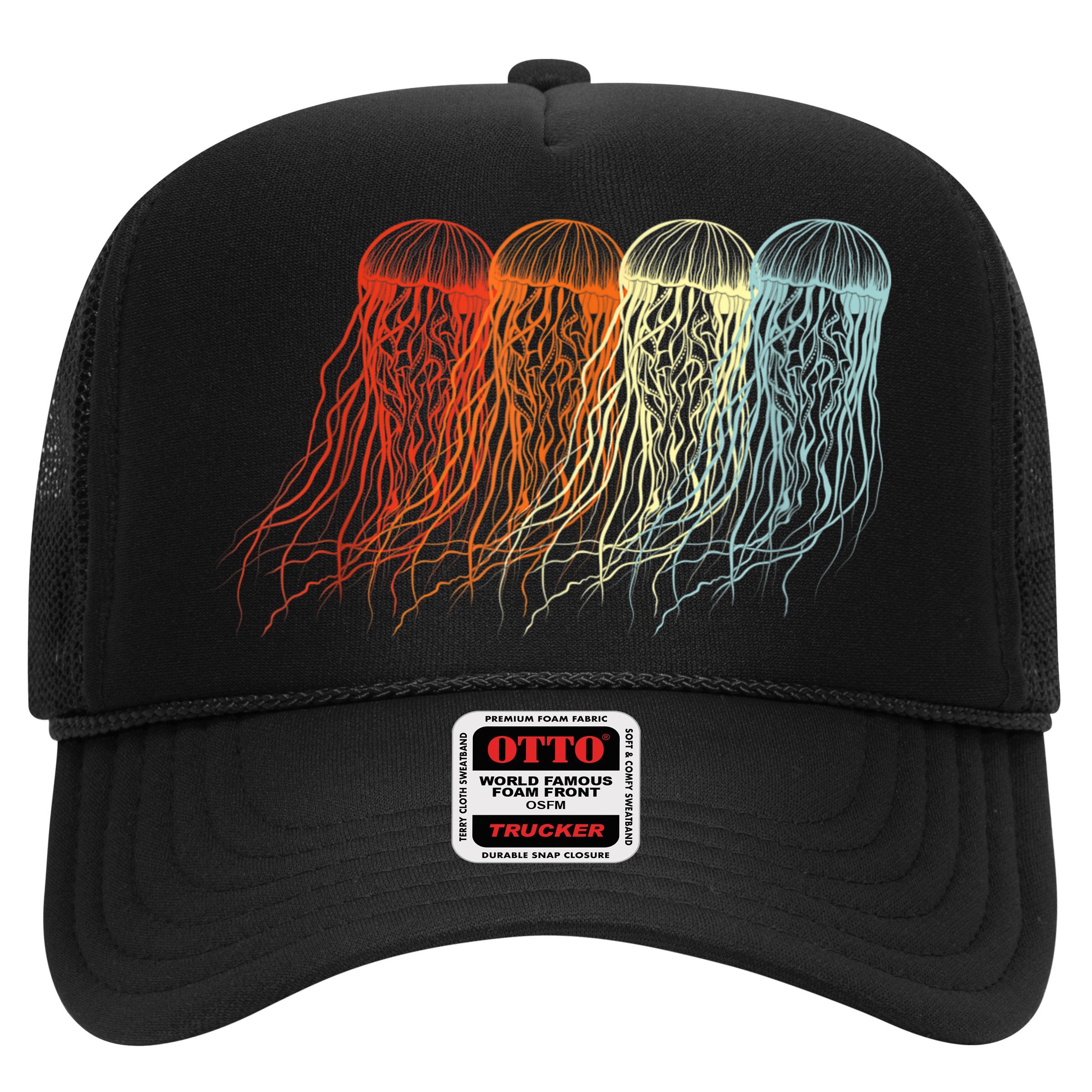 Retro Jellyfish 70s Ocean Sea Beach Animals Jelly Hat
