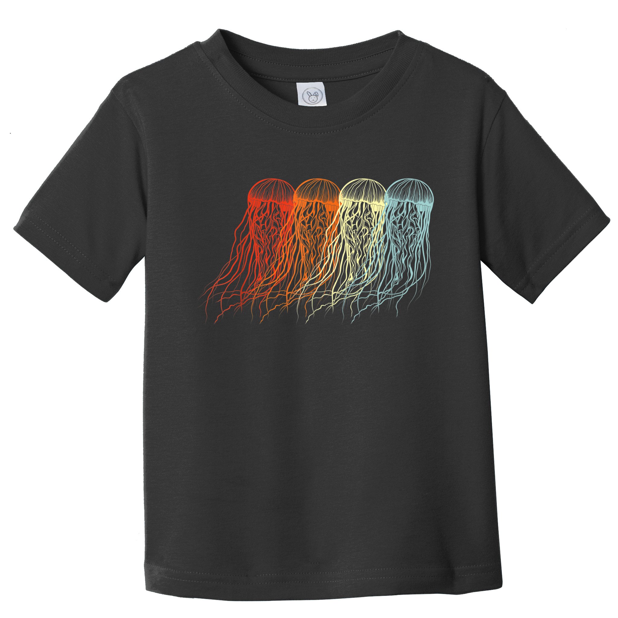 Retro Jellyfish 70s Ocean Sea Beach Animals Jelly Toddler T-Shirt
