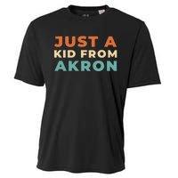 Retro Just A Ki.D From Ohio Akron American Vintage Us City Cooling Performance Crew T-Shirt