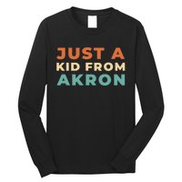 Retro Just A Ki.D From Ohio Akron American Vintage Us City Long Sleeve Shirt