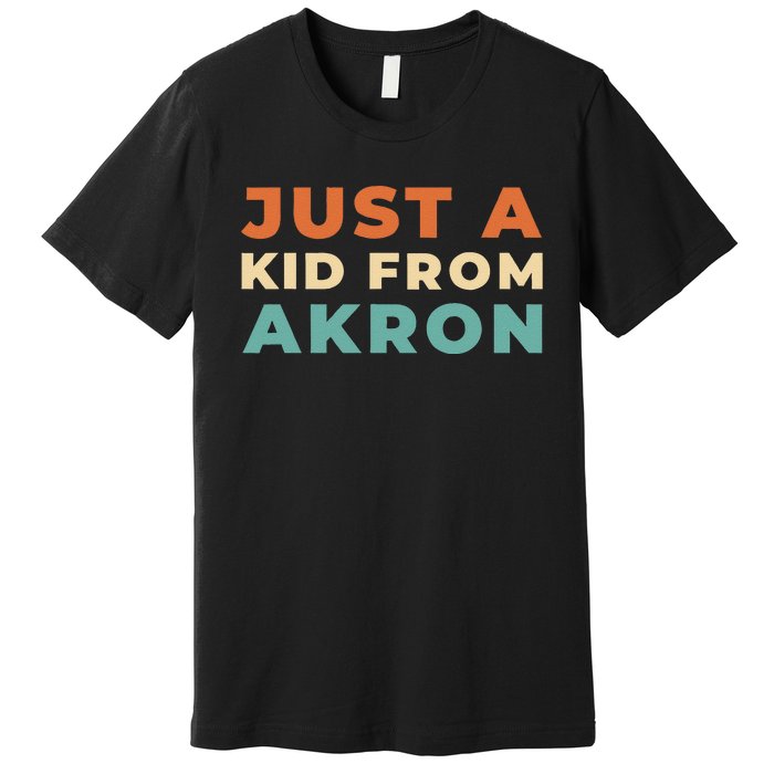 Retro Just A Ki.D From Ohio Akron American Vintage Us City Premium T-Shirt