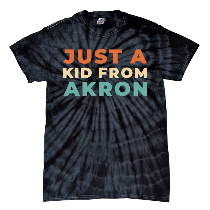 Retro Just A Ki.D From Ohio Akron American Vintage Us City Tie-Dye T-Shirt