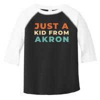 Retro Just A Ki.D From Ohio Akron American Vintage Us City Toddler Fine Jersey T-Shirt