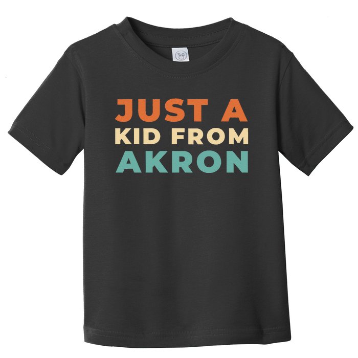 Retro Just A Ki.D From Ohio Akron American Vintage Us City Toddler T-Shirt