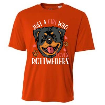 Rottweiler Just A Girl Who Loves Rottweilers Gift Cooling Performance Crew T-Shirt