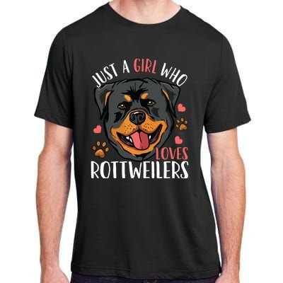 Rottweiler Just A Girl Who Loves Rottweilers Gift Adult ChromaSoft Performance T-Shirt