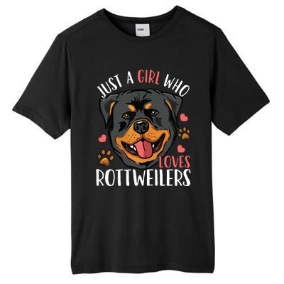 Rottweiler Just A Girl Who Loves Rottweilers Gift Tall Fusion ChromaSoft Performance T-Shirt