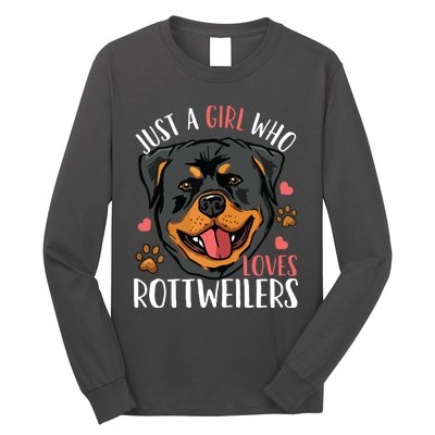 Rottweiler Just A Girl Who Loves Rottweilers Gift Long Sleeve Shirt