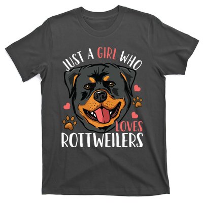 Rottweiler Just A Girl Who Loves Rottweilers Gift T-Shirt