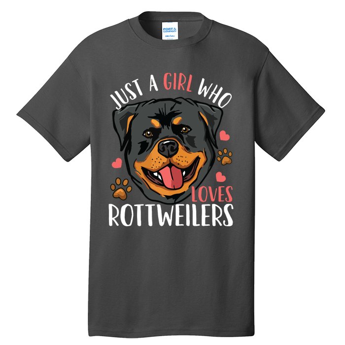 Rottweiler Just A Girl Who Loves Rottweilers Gift Tall T-Shirt