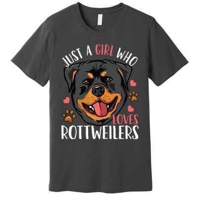 Rottweiler Just A Girl Who Loves Rottweilers Gift Premium T-Shirt