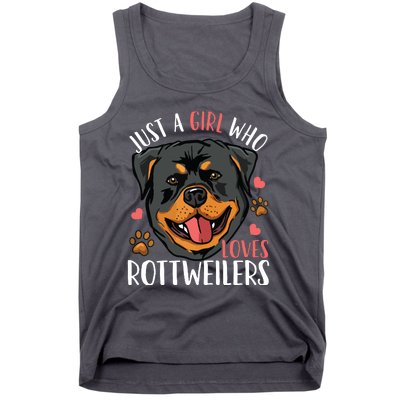 Rottweiler Just A Girl Who Loves Rottweilers Gift Tank Top