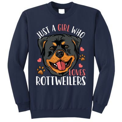 Rottweiler Just A Girl Who Loves Rottweilers Gift Sweatshirt