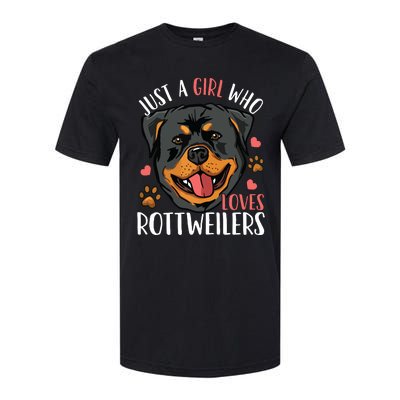 Rottweiler Just A Girl Who Loves Rottweilers Gift Softstyle® CVC T-Shirt