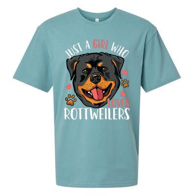 Rottweiler Just A Girl Who Loves Rottweilers Gift Sueded Cloud Jersey T-Shirt