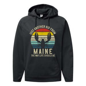 Retro Just A From Maine The Way Life Should Be! Performance Fleece Hoodie