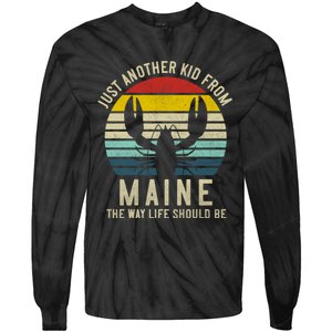 Retro Just A From Maine The Way Life Should Be! Tie-Dye Long Sleeve Shirt