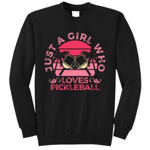 retro Just A Who Loves Pickleball Sports Game Sweatshirt