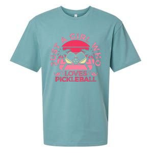 retro Just A Who Loves Pickleball Sports Game Sueded Cloud Jersey T-Shirt