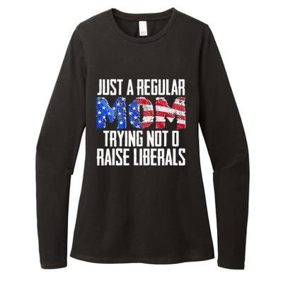 Republican Just A Regular Mom Trying Not To Raise Liberals Womens CVC Long Sleeve Shirt