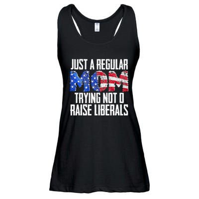 Republican Just A Regular Mom Trying Not To Raise Liberals Ladies Essential Flowy Tank