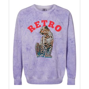 Retro Jaguar Animal Oversized Colorblast Crewneck Sweatshirt