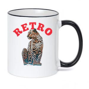 Retro Jaguar Animal Oversized 11oz Black Color Changing Mug