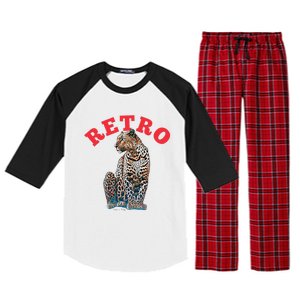 Retro Jaguar Animal Oversized Raglan Sleeve Pajama Set