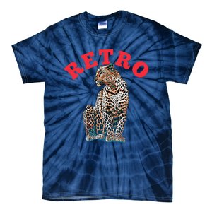 Retro Jaguar Animal Oversized Tie-Dye T-Shirt