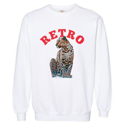 Retro Jaguar Animal Oversized Garment-Dyed Sweatshirt