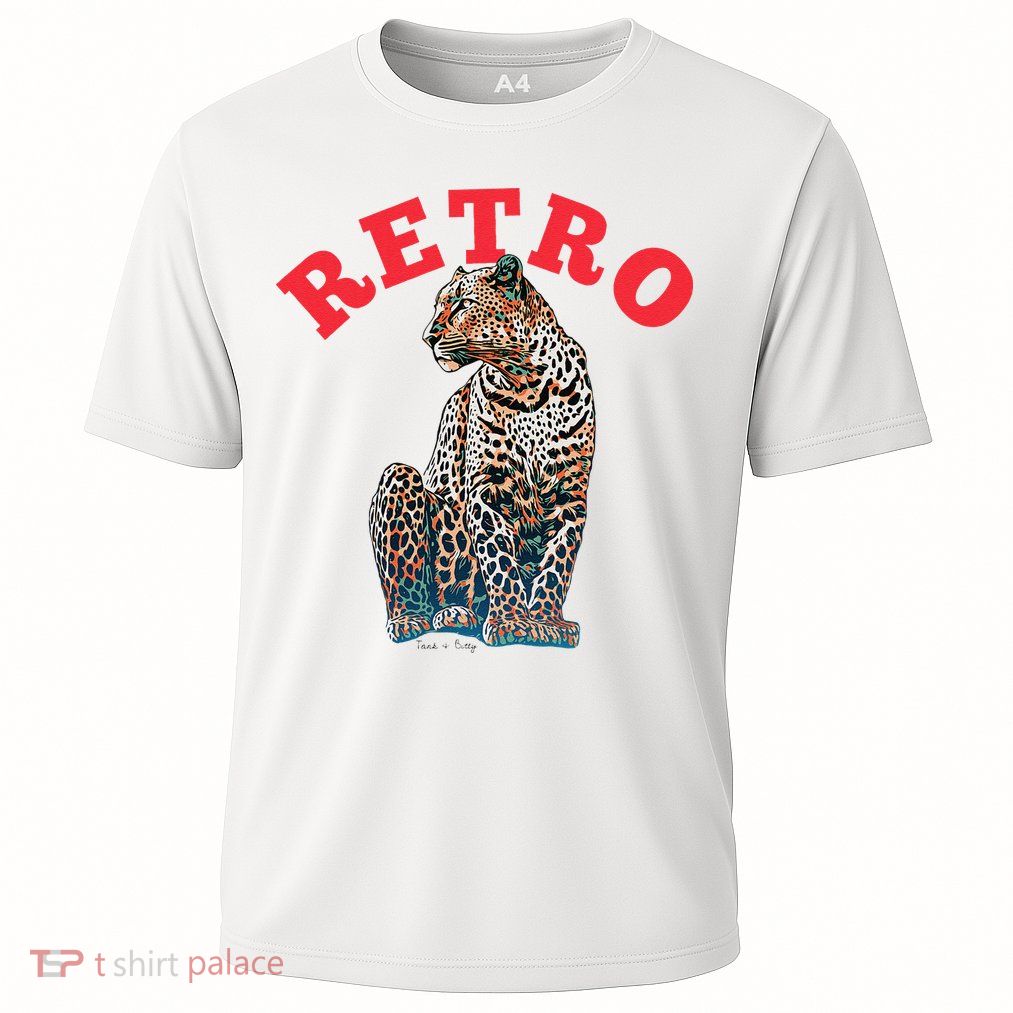 Retro Jaguar Animal Oversized Cooling Performance Crew T-Shirt