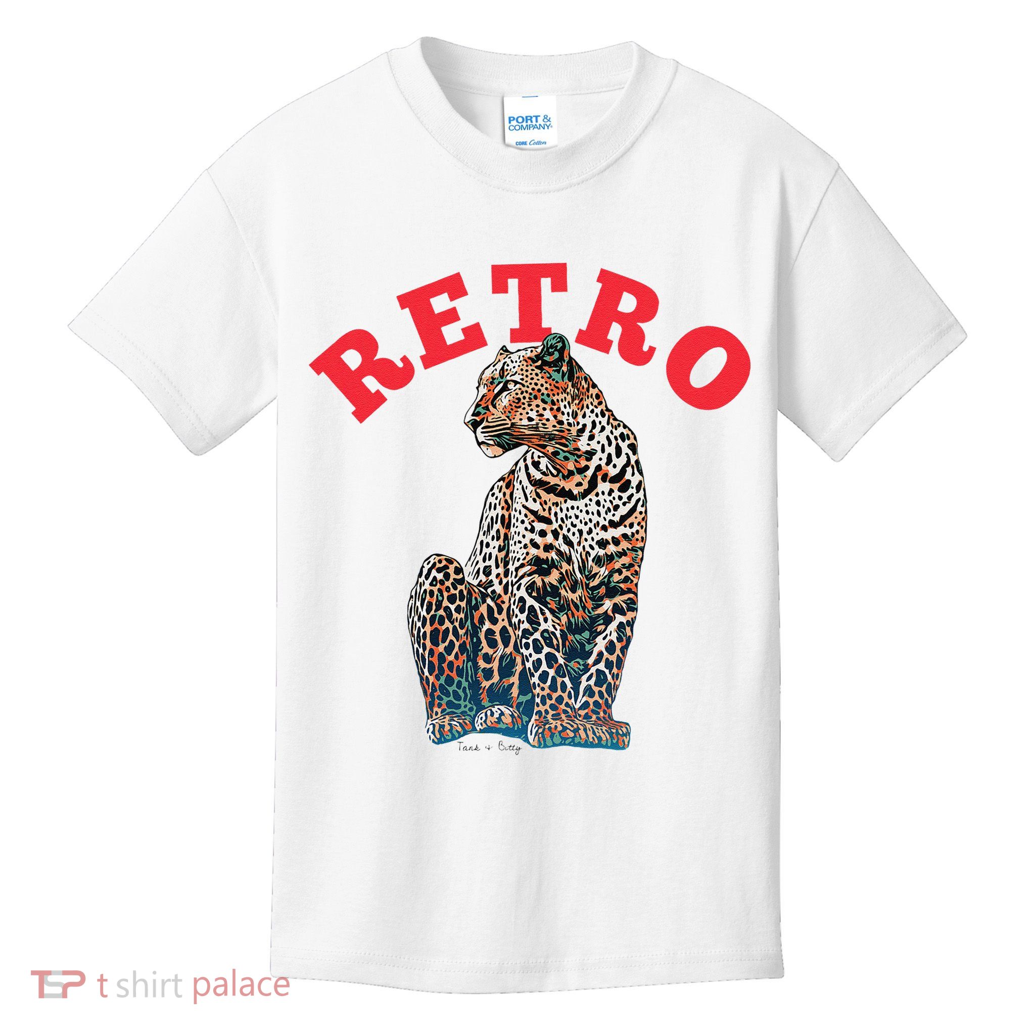Retro Jaguar Animal Oversized Kids T-Shirt