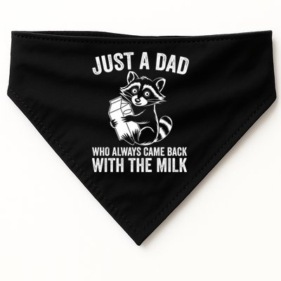 Raccoon Just A Dad Who Always Came Back With The Milk  USA-Made Doggie Bandana