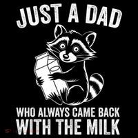 Raccoon Just A Dad Who Always Came Back With The Milk  7-Panel Snapback Hat