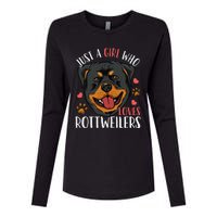 Rottweiler Just A Who Loves Rottweilers Gift Womens Cotton Relaxed Long Sleeve T-Shirt