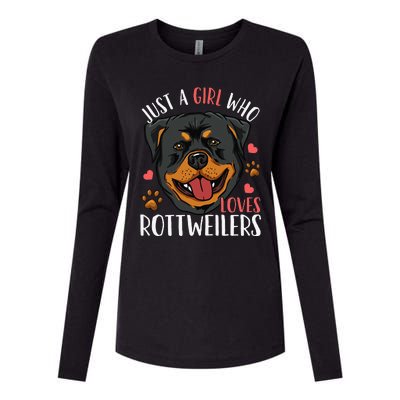 Rottweiler Just A Who Loves Rottweilers Gift Womens Cotton Relaxed Long Sleeve T-Shirt