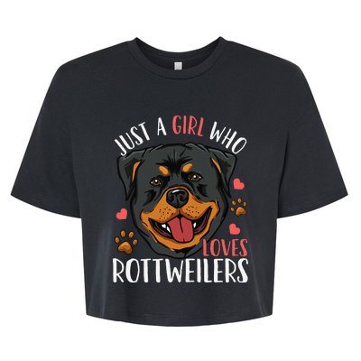 Rottweiler Just A Who Loves Rottweilers Gift Bella+Canvas Jersey Crop Tee