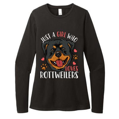 Rottweiler Just A Who Loves Rottweilers Gift Womens CVC Long Sleeve Shirt