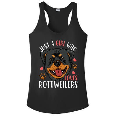 Rottweiler Just A Who Loves Rottweilers Gift Ladies PosiCharge Competitor Racerback Tank