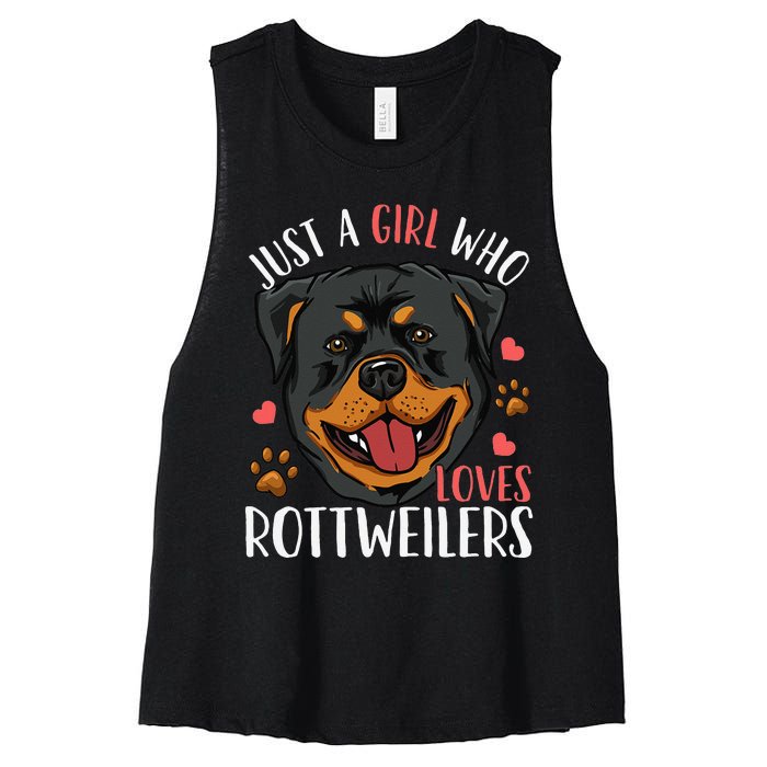 Rottweiler Just A Who Loves Rottweilers Gift Women's Racerback Cropped Tank