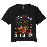 Rottweiler Just A Who Loves Rottweilers Gift Women's Crop Top Tee