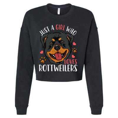 Rottweiler Just A Who Loves Rottweilers Gift Cropped Pullover Crew