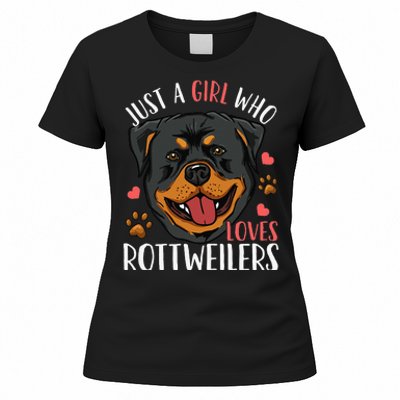 Rottweiler Just A Who Loves Rottweilers Gift Women's T-Shirt