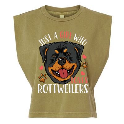 Rottweiler Just A Who Loves Rottweilers Gift Garment-Dyed Women's Muscle Tee