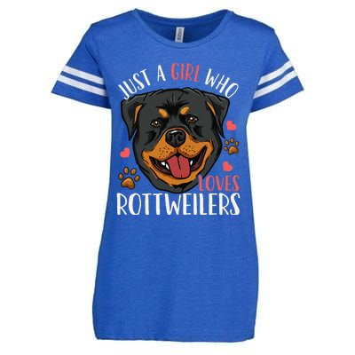 Rottweiler Just A Who Loves Rottweilers Gift Enza Ladies Jersey Football T-Shirt