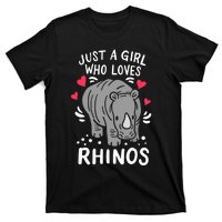 Rhino Just A Girl Who Loves Rhinos Gift For Rhino Lovers T-Shirt