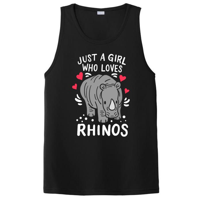 Rhino Just A Girl Who Loves Rhinos Gift For Rhino Lovers PosiCharge Competitor Tank